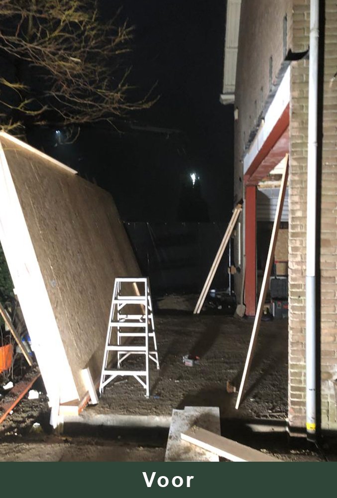 Bouwbedrijf Vrasdonk Graaf Jankade Alkmaar huis buiten aanbouw ervoor nacht2